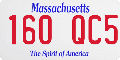 MA license plate 160QC5