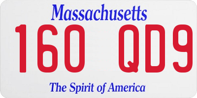 MA license plate 160QD9