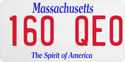 MA license plate 160QE0
