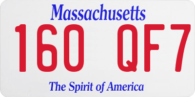MA license plate 160QF7