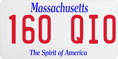 MA license plate 160QI0