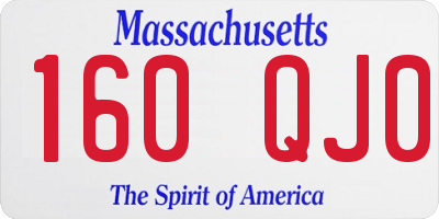 MA license plate 160QJ0