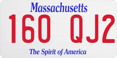 MA license plate 160QJ2