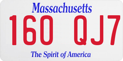 MA license plate 160QJ7