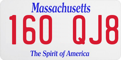 MA license plate 160QJ8