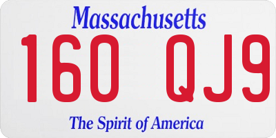 MA license plate 160QJ9
