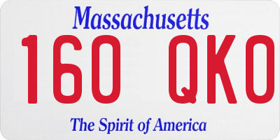 MA license plate 160QK0