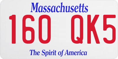 MA license plate 160QK5