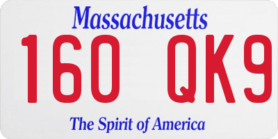 MA license plate 160QK9