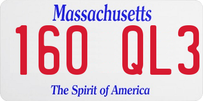 MA license plate 160QL3