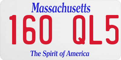 MA license plate 160QL5