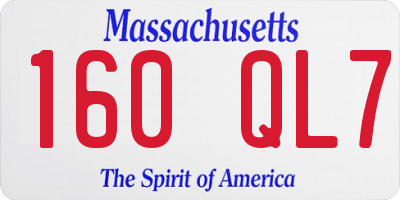 MA license plate 160QL7
