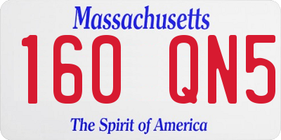 MA license plate 160QN5