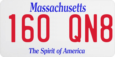 MA license plate 160QN8
