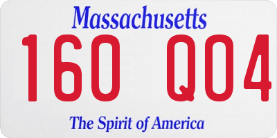 MA license plate 160QO4