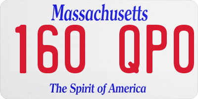 MA license plate 160QP0