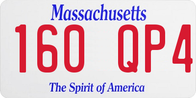 MA license plate 160QP4