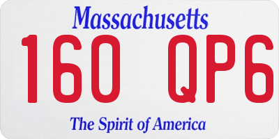 MA license plate 160QP6