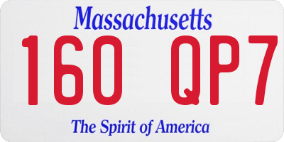 MA license plate 160QP7