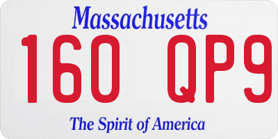 MA license plate 160QP9