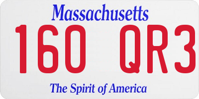 MA license plate 160QR3