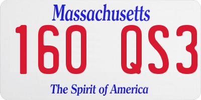 MA license plate 160QS3