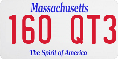 MA license plate 160QT3