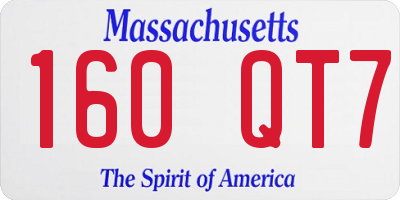 MA license plate 160QT7