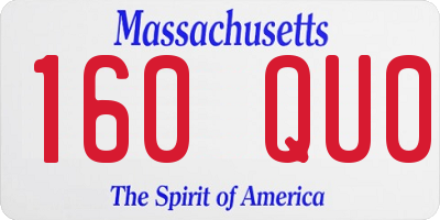 MA license plate 160QU0