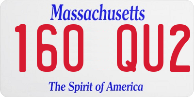 MA license plate 160QU2