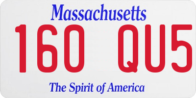 MA license plate 160QU5