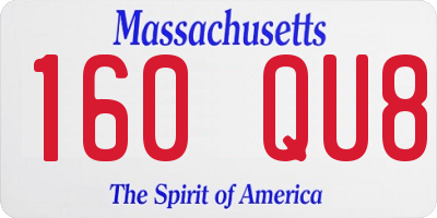 MA license plate 160QU8