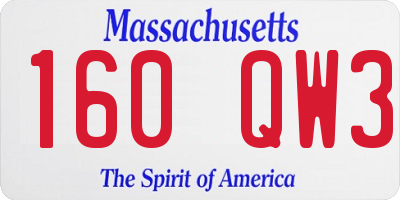 MA license plate 160QW3