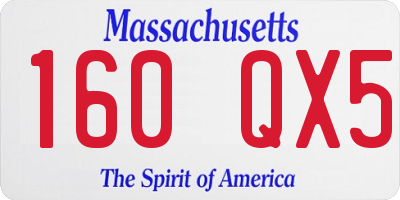 MA license plate 160QX5
