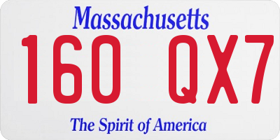 MA license plate 160QX7