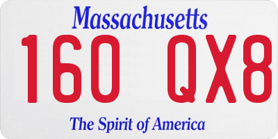 MA license plate 160QX8