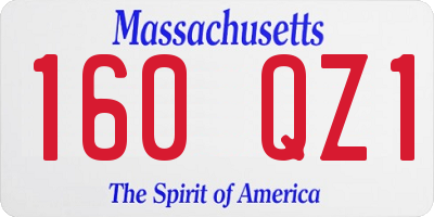 MA license plate 160QZ1