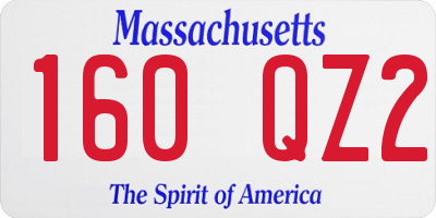 MA license plate 160QZ2
