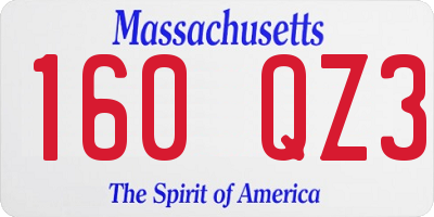 MA license plate 160QZ3