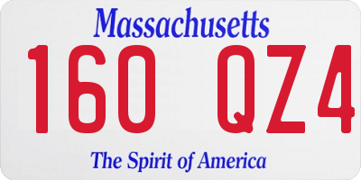 MA license plate 160QZ4