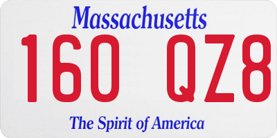 MA license plate 160QZ8