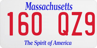 MA license plate 160QZ9