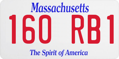 MA license plate 160RB1