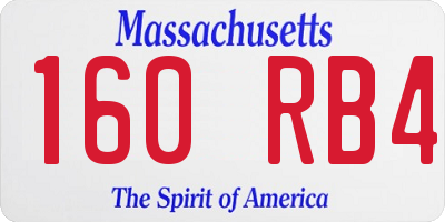 MA license plate 160RB4