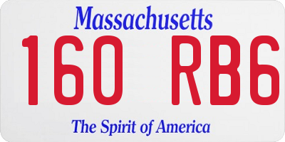 MA license plate 160RB6