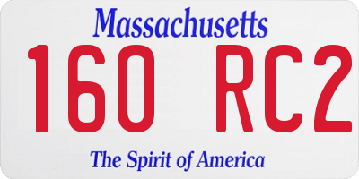 MA license plate 160RC2