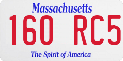 MA license plate 160RC5