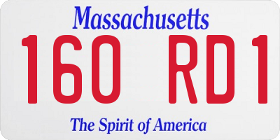 MA license plate 160RD1