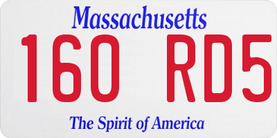 MA license plate 160RD5
