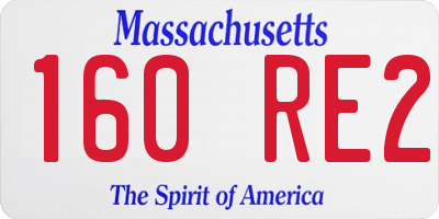 MA license plate 160RE2